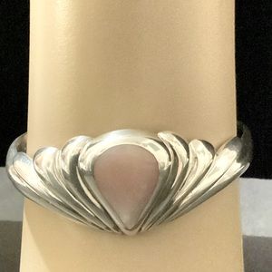 Vintage KBN (Kabana) sterling cuff bracelet with pink stone